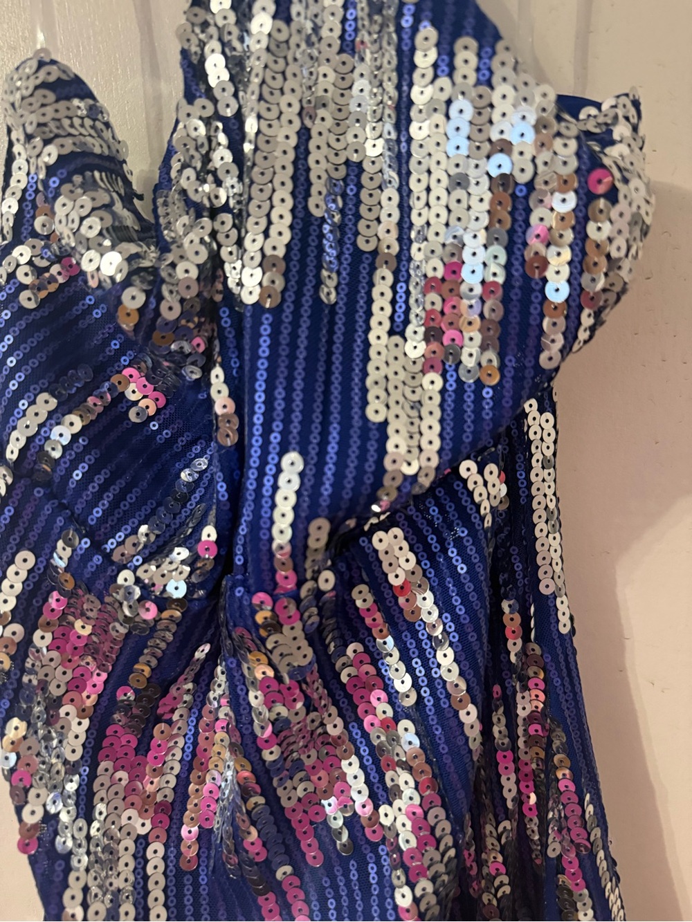 Fashion Nova Blue Sequin Halter Mini Dress - Picture 4 of 6